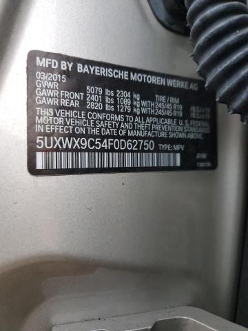 VIN 5UXWX9C54F0D62750 2015 BMW X3 no.13