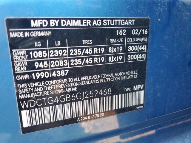 2016 MERCEDES-BENZ GLA 250 4M - WDCTG4GB6GJ252468