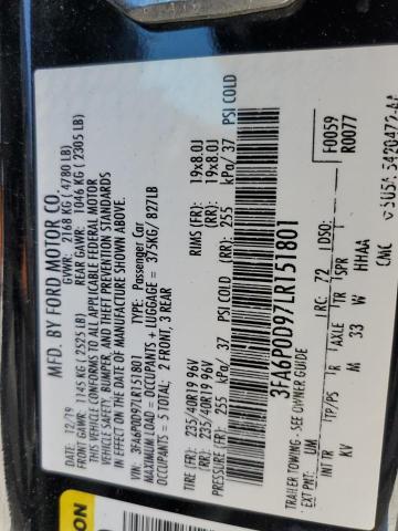 2020 FORD FUSION TIT - 3FA6P0D97LR151801