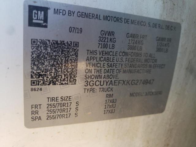 2019 CHEVROLET SILVERADO - 3GCUYAEFXKG274947