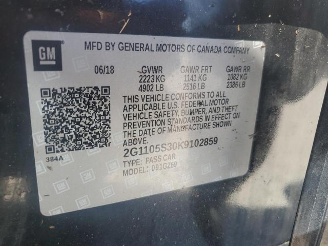 VIN 2G1105S30K9102859 2019 Chevrolet Impala, Premier no.12