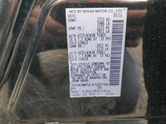 VIN 5N1AR2MM7GC659796 2016 Nissan Pathfinder, S no.13