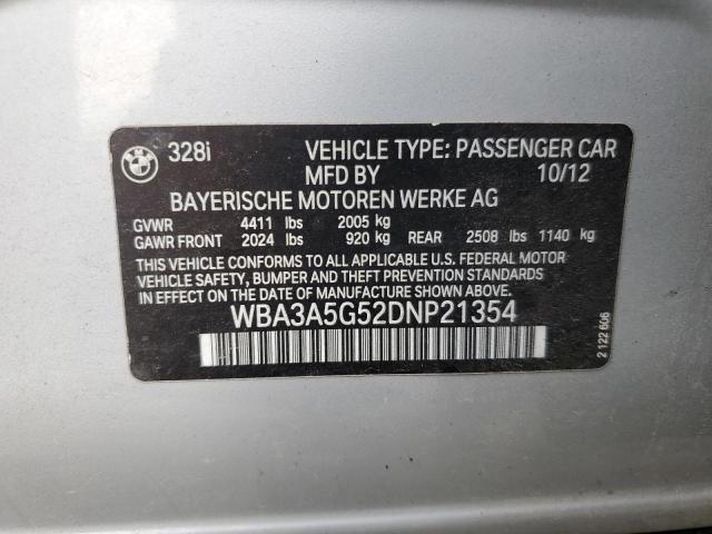 VIN WBA3A5G52DNP21354 2013 BMW 3 Series, 328 I no.12