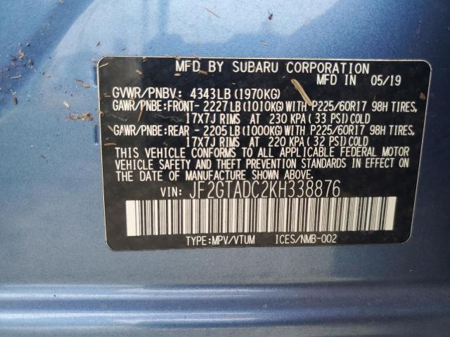 2019 SUBARU CROSSTREK - JF2GTADC2KH338876