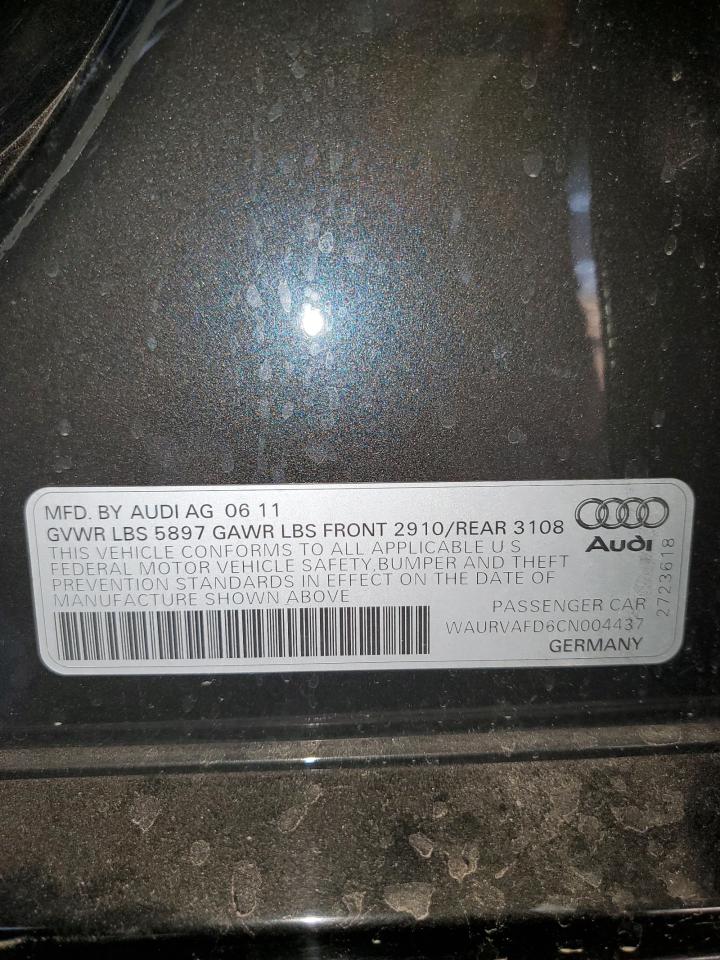 Lot #2959895307 2012 AUDI A8 L QUATT