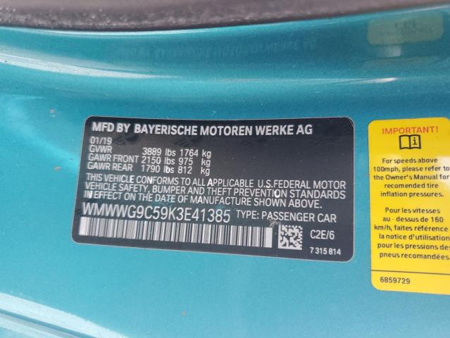 VIN WMWWG9C59K3E41385 2019 MINI COOPER no.14