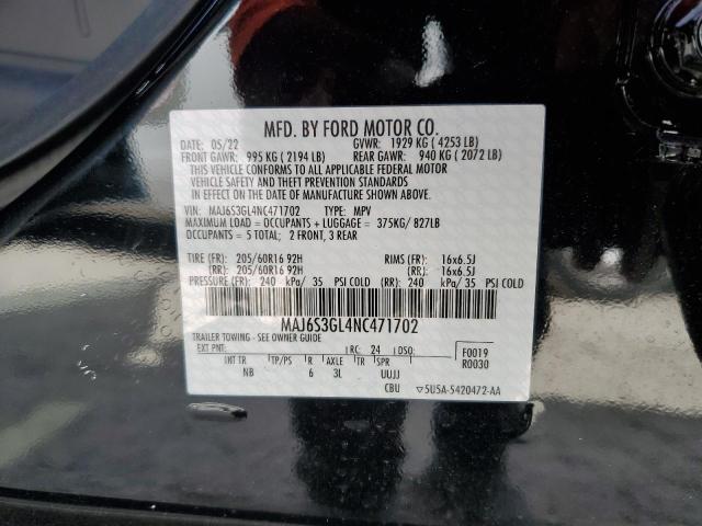 VIN MAJ6S3GL4NC471702 2022 Ford Ecosport, SE no.14