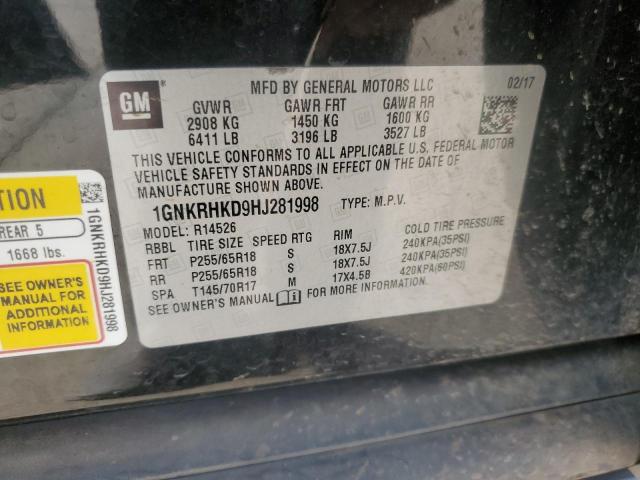 2017 CHEVROLET TRAVERSE L - 1GNKRHKD9HJ281998