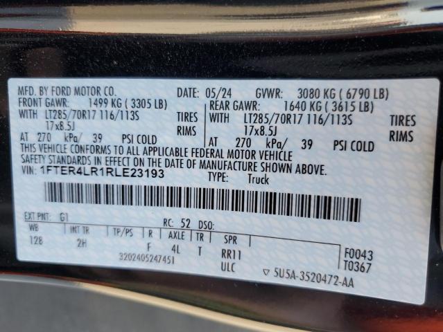 2024 FORD RANGER RAP 1FTER4LR1RLE23193