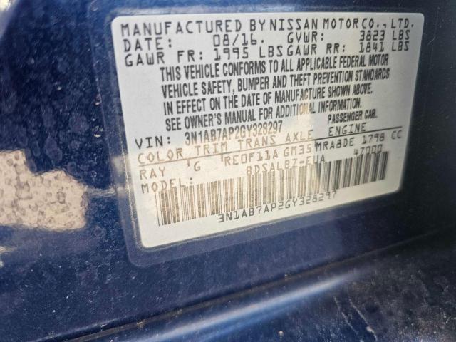 VIN 3N1AB7AP2GY328297 2016 Nissan Sentra, S no.10