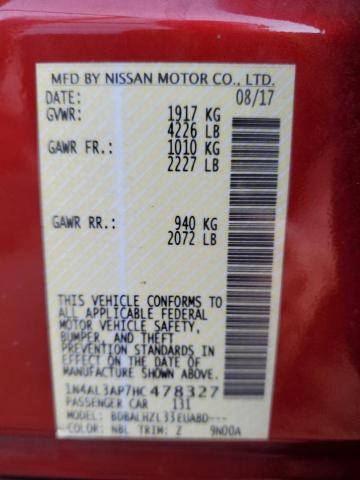 2017 NISSAN ALTIMA 2.5 - 1N4AL3AP7HC478327