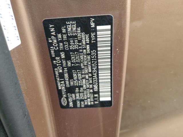 2017 HYUNDAI TUCSON LIM - KM8J33A43HU521535