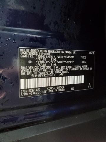 2019 TOYOTA RAV4 XLE - 2T3P1RFV1KC026741