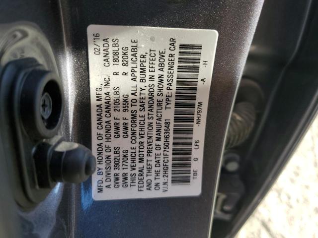 2016 HONDA CIVIC EXL - 2HGFC1F75GH636481