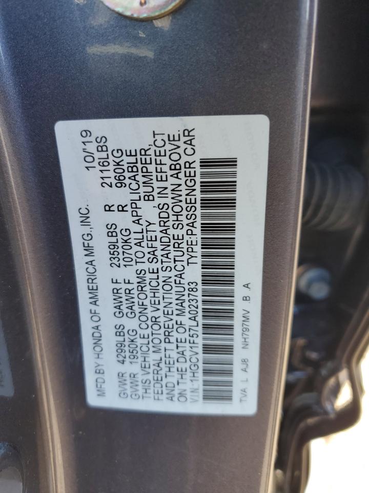 Lot #3020889690 2020 HONDA ACCORD EXL