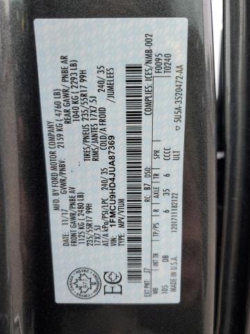 2018 FORD ESCAPE SEL - 1FMCU9HD4JUA87369