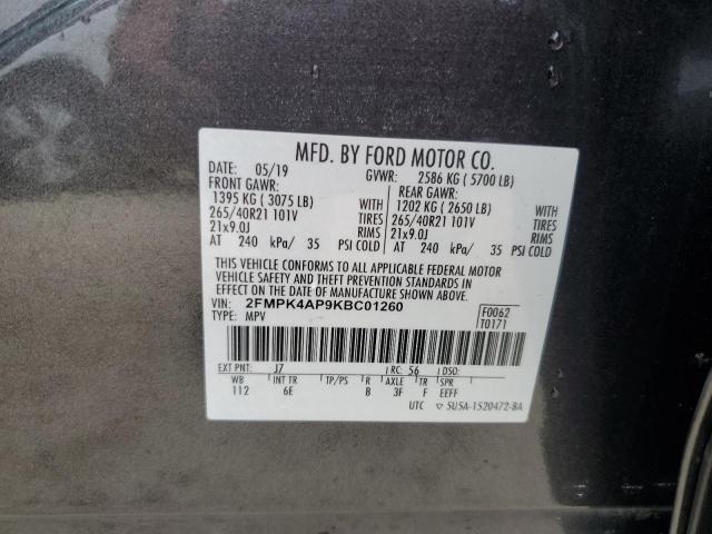 VIN 2FMPK4AP9KBC01260 2019 FORD EDGE no.14