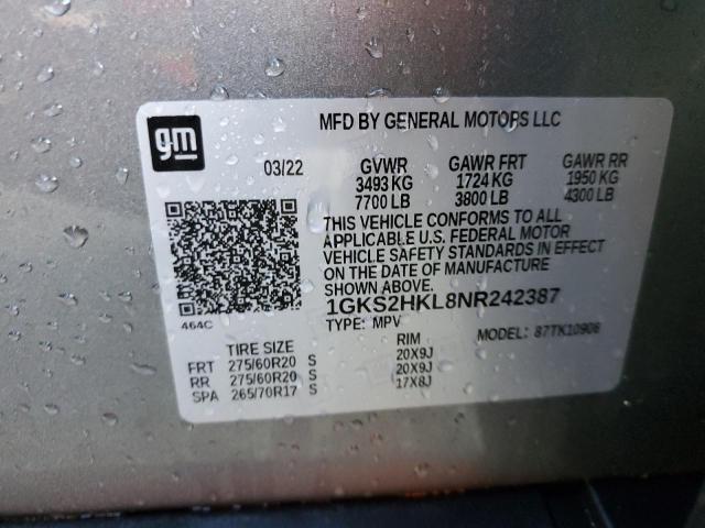 2022 GMC YUKON AT4 1GKS2HKL8NR242387