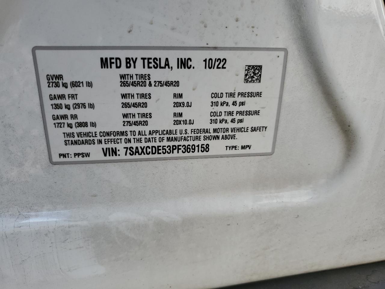 Lot #2974806028 2023 TESLA MODEL X