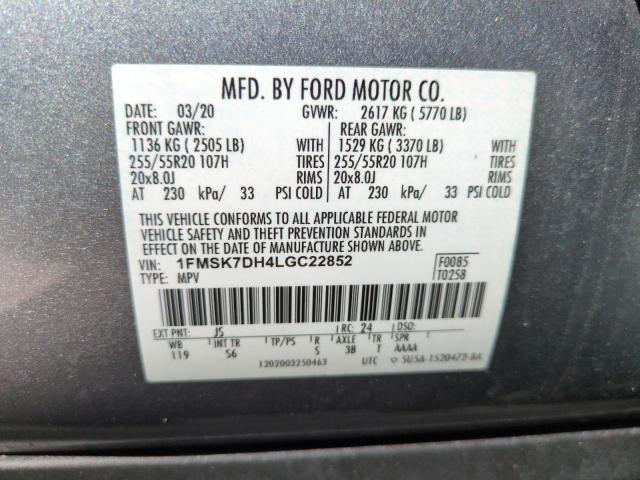 VIN 1FMSK7DH4LGC22852 2020 Ford Explorer, Xlt no.14