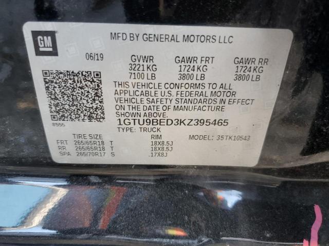 2019 GMC SIERRA K15 - 1GTU9BED3KZ395465