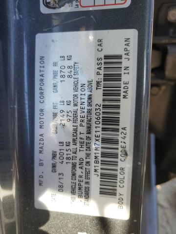 VIN JM1BM1M7XE1106032 2014 MAZDA 3 no.12