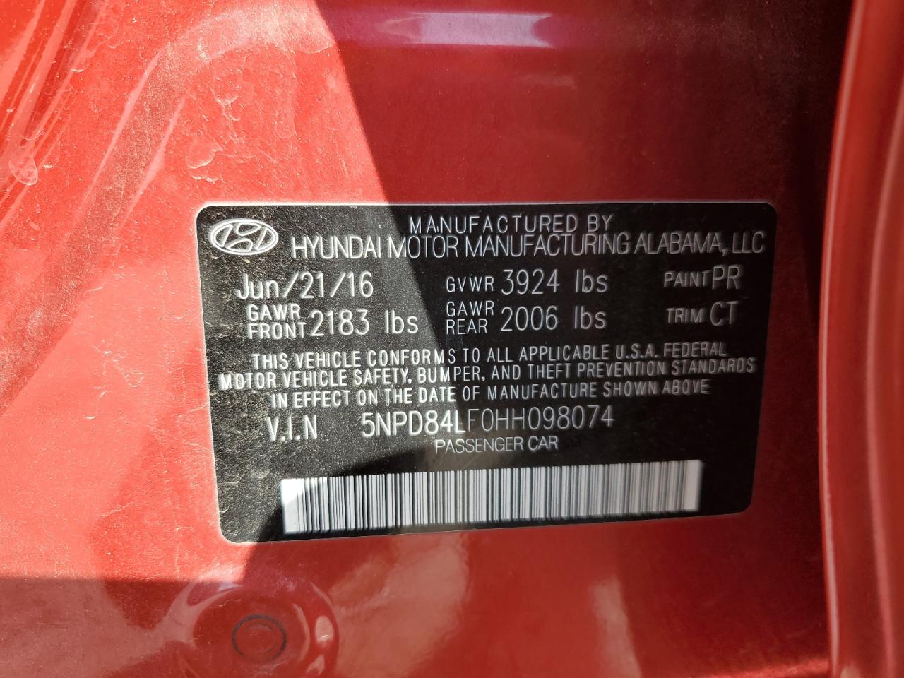 Lot #3024147838 2017 HYUNDAI ELANTRA SE