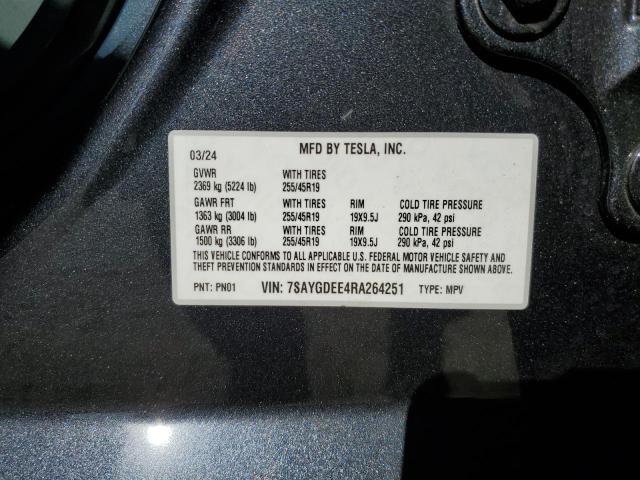 2024 TESLA MODEL Y - 7SAYGDEE4RA264251
