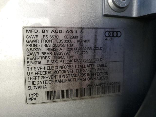 VIN WA1AAAF76HD004063 2017 Audi Q7, Premium no.13