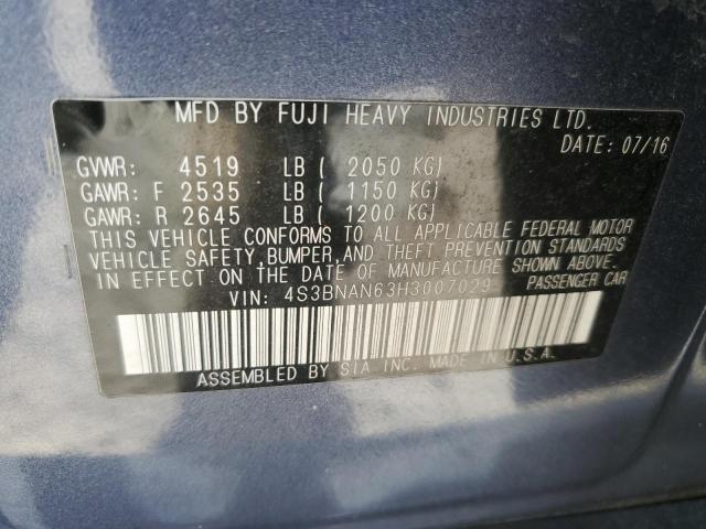2017 SUBARU LEGACY 2.5 - 4S3BNAN63H3007029