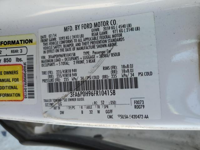 VIN 3FA6P0H96FR104158 2015 Ford Fusion, SE no.12