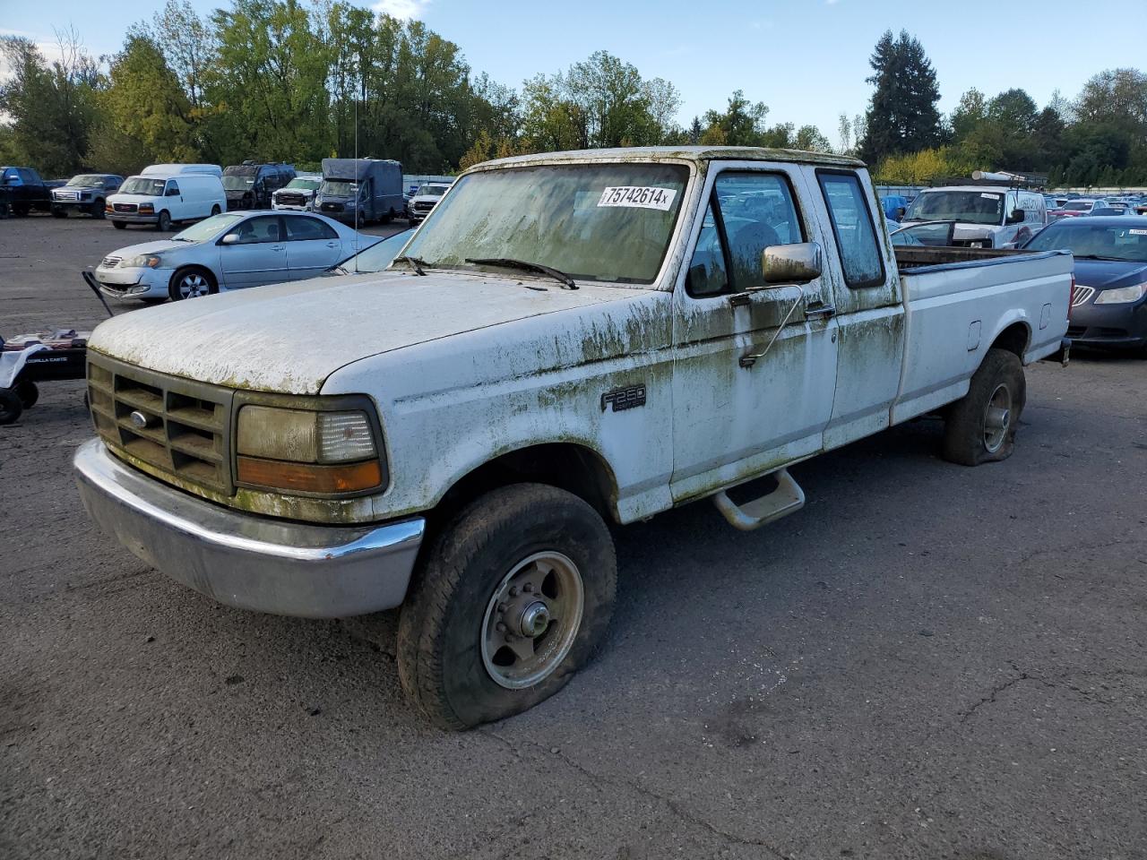 FORD F250 1997 white  gas 1FTHX26H4VEB05772 photo #1