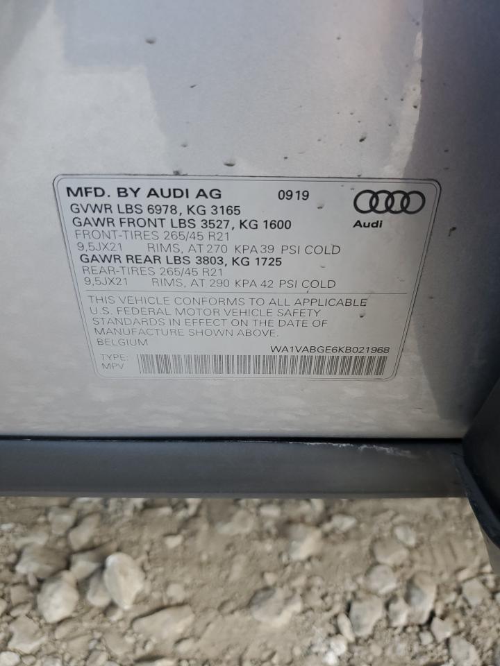 Lot #2991391959 2019 AUDI E-TRON PRE