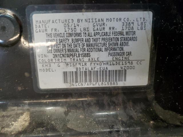 2015 NISSAN VERSA 1.6 3N1CN7AP6FL815885