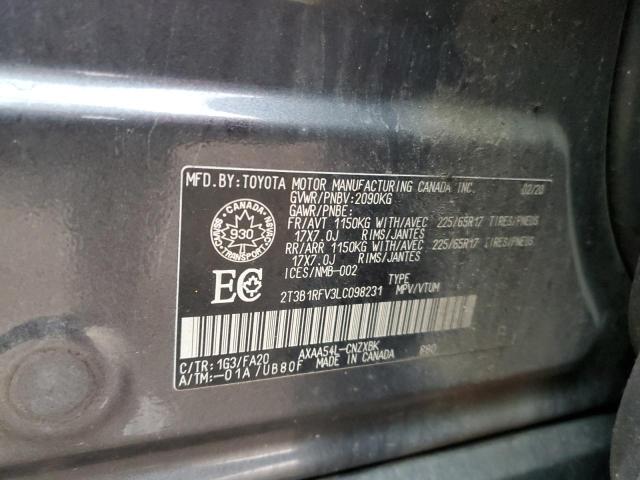 2020 TOYOTA RAV4 LE - 2T3B1RFV3LC098231