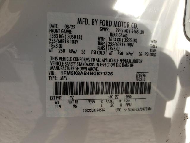 2022 FORD EXPLORER P - 1FM5K8AB4NGB71326