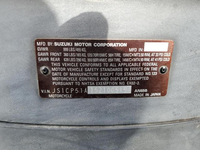 2005 SUZUKI AN650 K3 JS1CP51A152100515