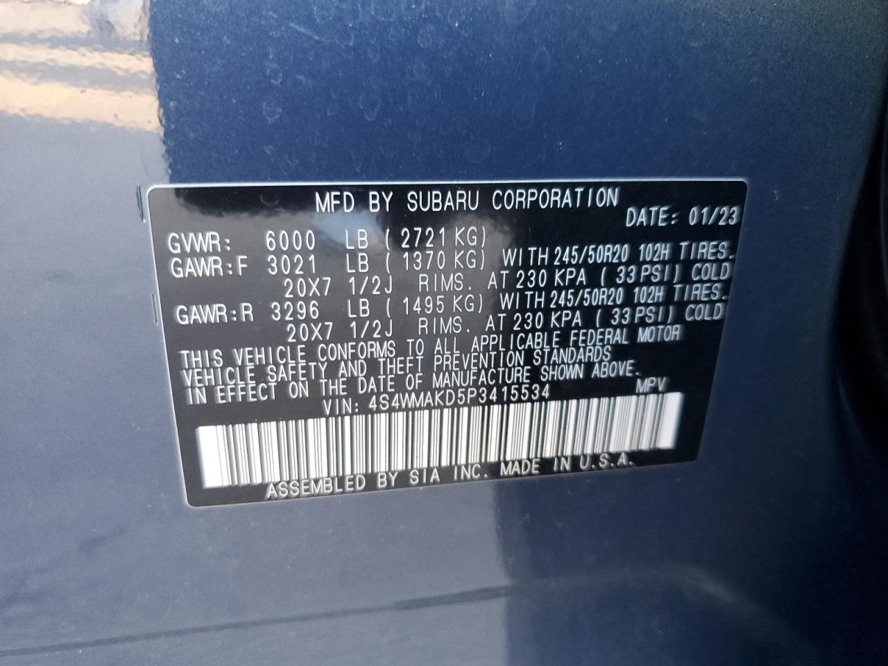 Lot #2991737024 2023 SUBARU ASCENT LIM