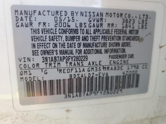 VIN 3N1AB7AP9FY280229 2015 Nissan Sentra, S no.13