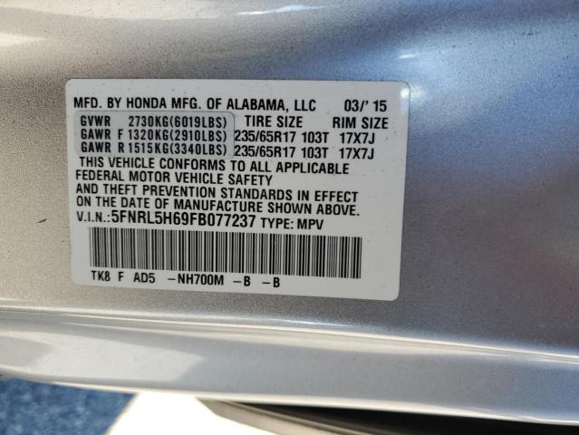 VIN 5FNRL5H69FB077237 2015 Honda Odyssey, Exl no.13