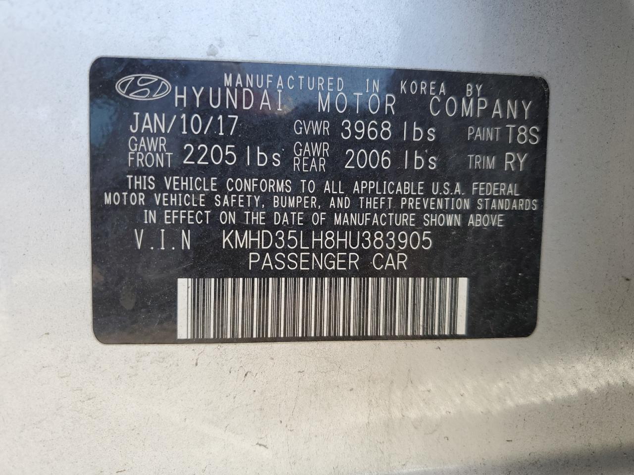 Lot #2976976608 2017 HYUNDAI ELANTRA GT