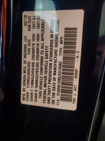 2018 HONDA CR-V EXL - 7FARW1H85JE019382