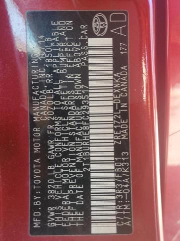 2015 TOYOTA COROLLA L - 2T1BURHE8FC293517