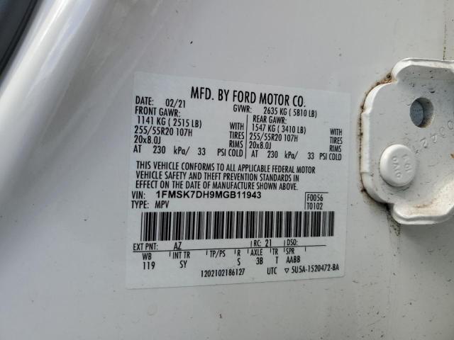 2021 FORD EXPLORER X - 1FMSK7DH9MGB11943