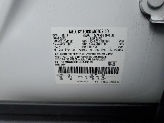 2020 FORD EXPLORER X - 1FMSK8DH3LGA49329