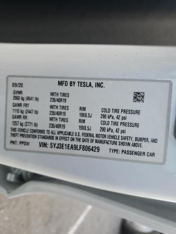 VIN 5YJ3E1EA9LF806429 2020 Tesla MODEL 3 no.12