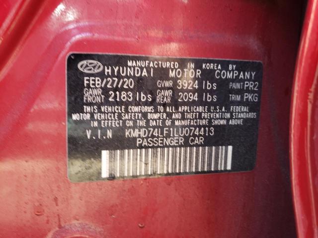 2020 HYUNDAI ELANTRA SE - KMHD74LF1LU074413