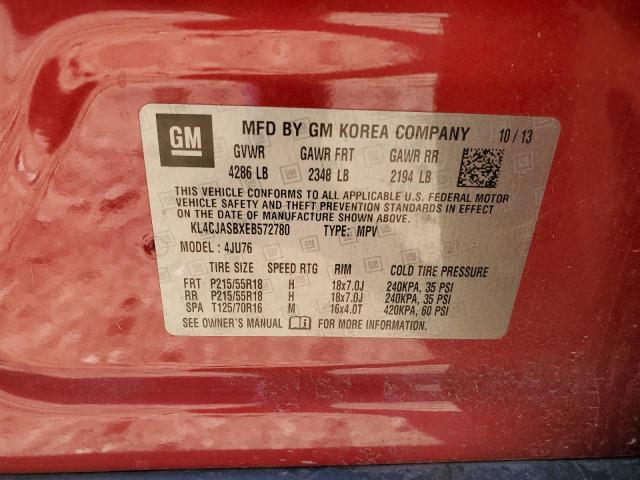 VIN KL4CJASBXEB572780 2014 Buick Encore no.12