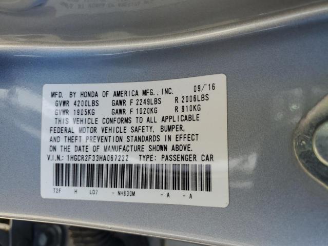 VIN 1HGCR2F33HA067232 2017 HONDA ACCORD no.13