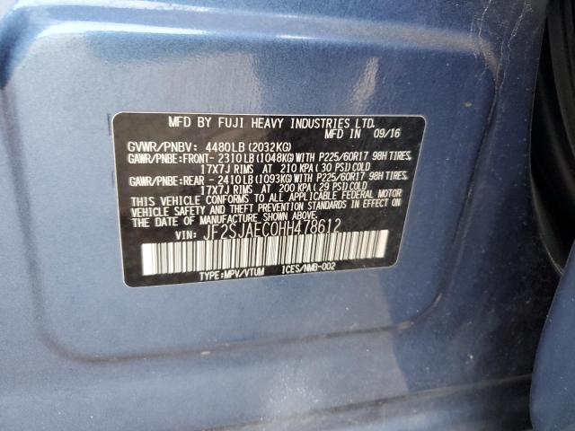 2017 SUBARU FORESTER 2 - JF2SJAEC0HH478612